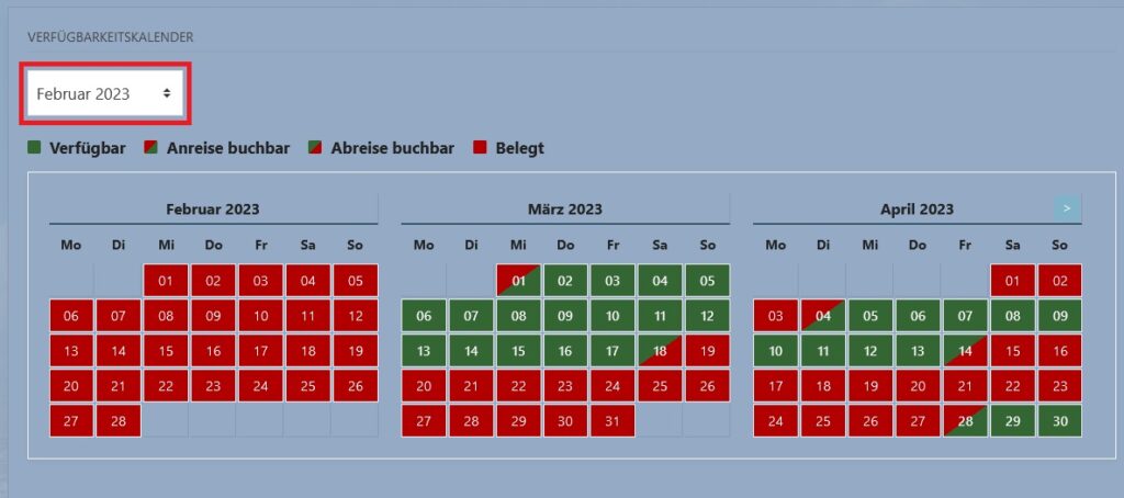 Verfügbarkeitskalender